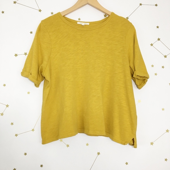 Anthropologie Tops - Anthro • Pure + Good Yellow Rolled Sleeve Tee
